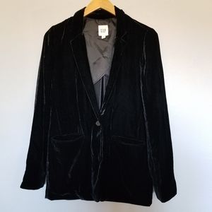 GAP black velvet blazer XS